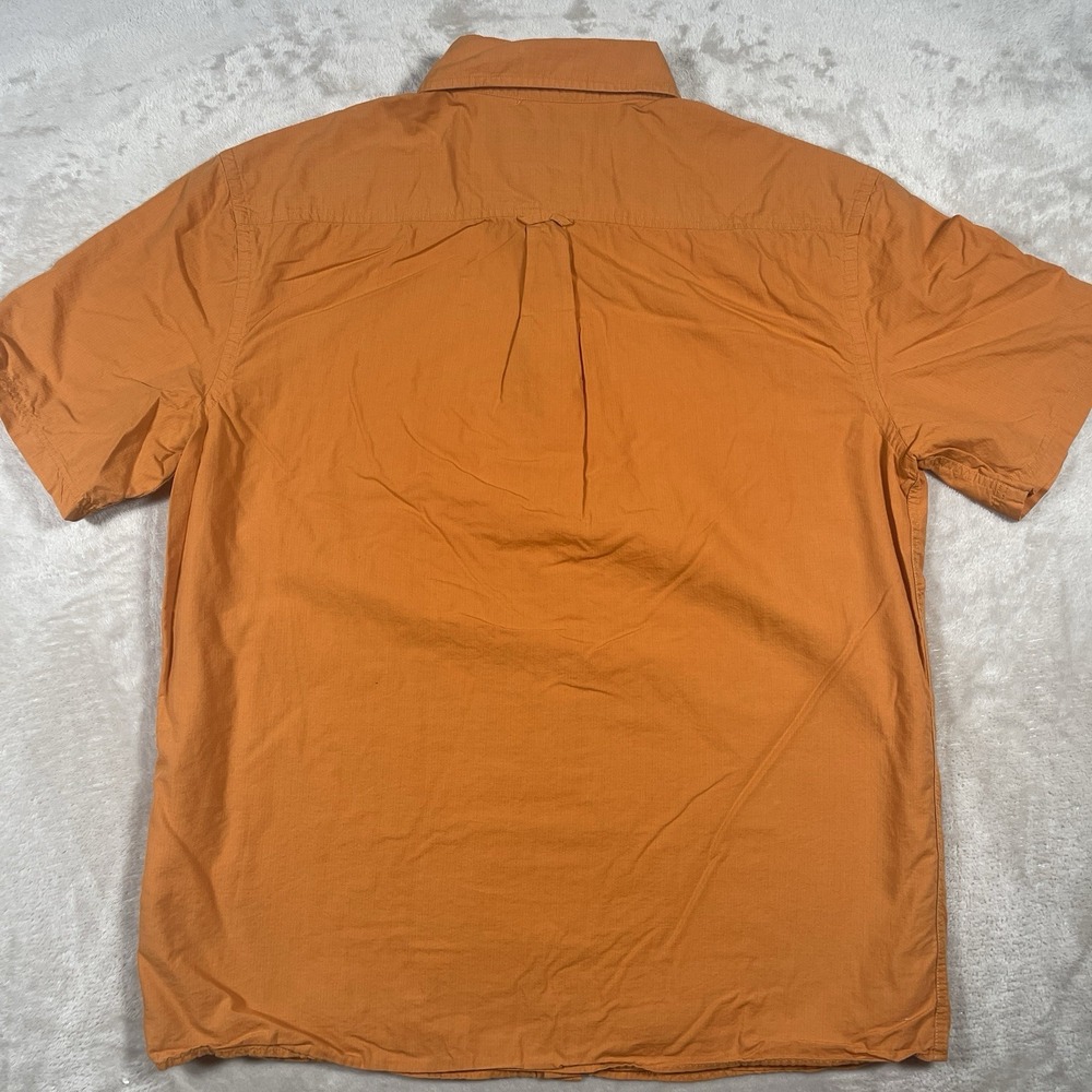 Fjallraven Ovik Lite Button‎ Short Sleeve Comfort Fit Shirt Mens Size M Orange - Picture 7 of 9